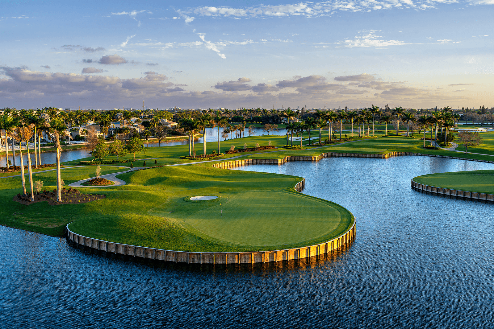 An aerial view of the current east golf course