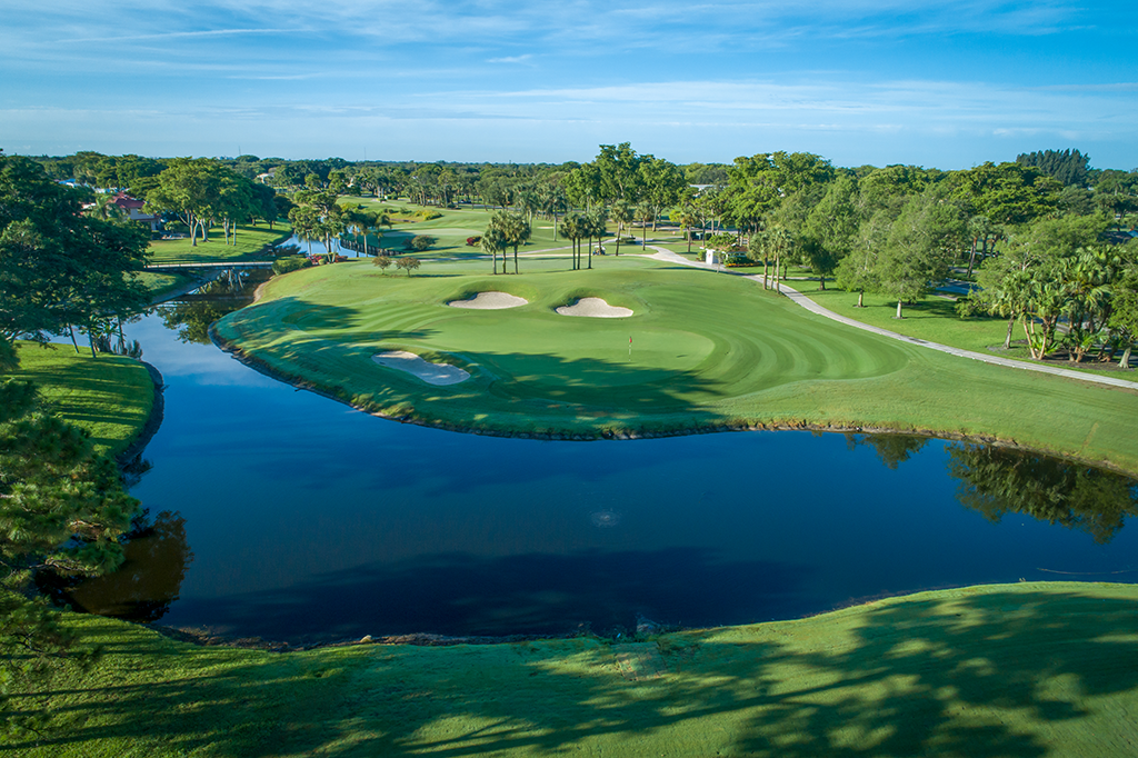 An aerial view of the current east golf course
